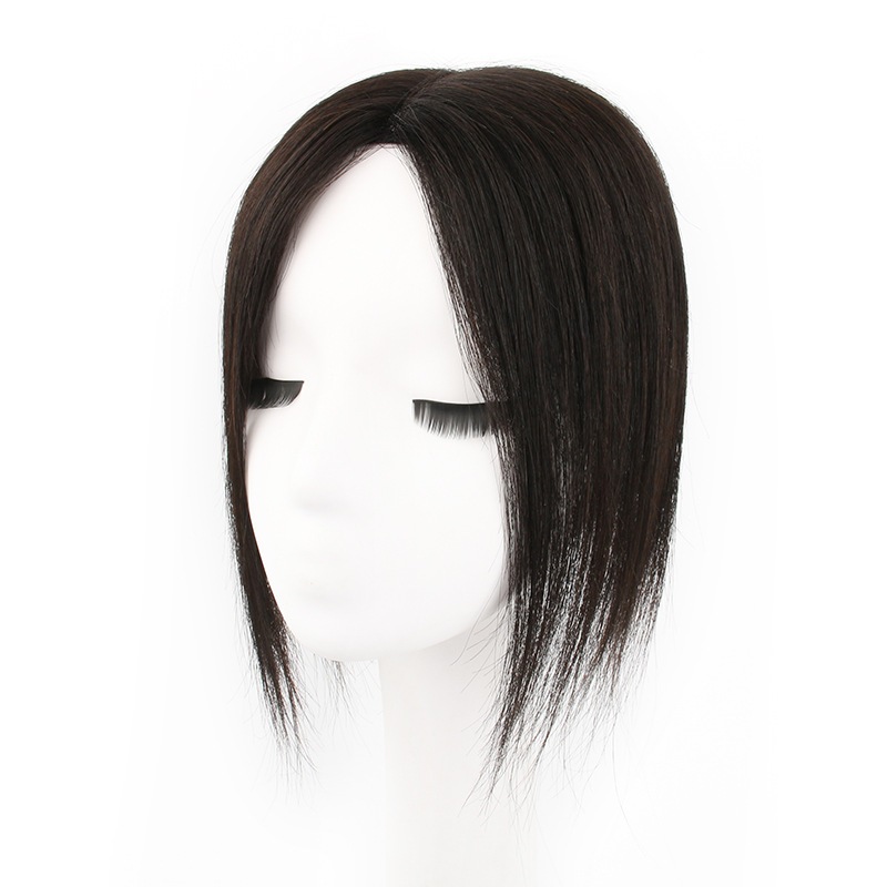 女性用薄スイスメッシュウィッグ頭頂部の白髪カバー地毛自由自在ふんわりボリューム跡残りにくい交換用ウィッグ