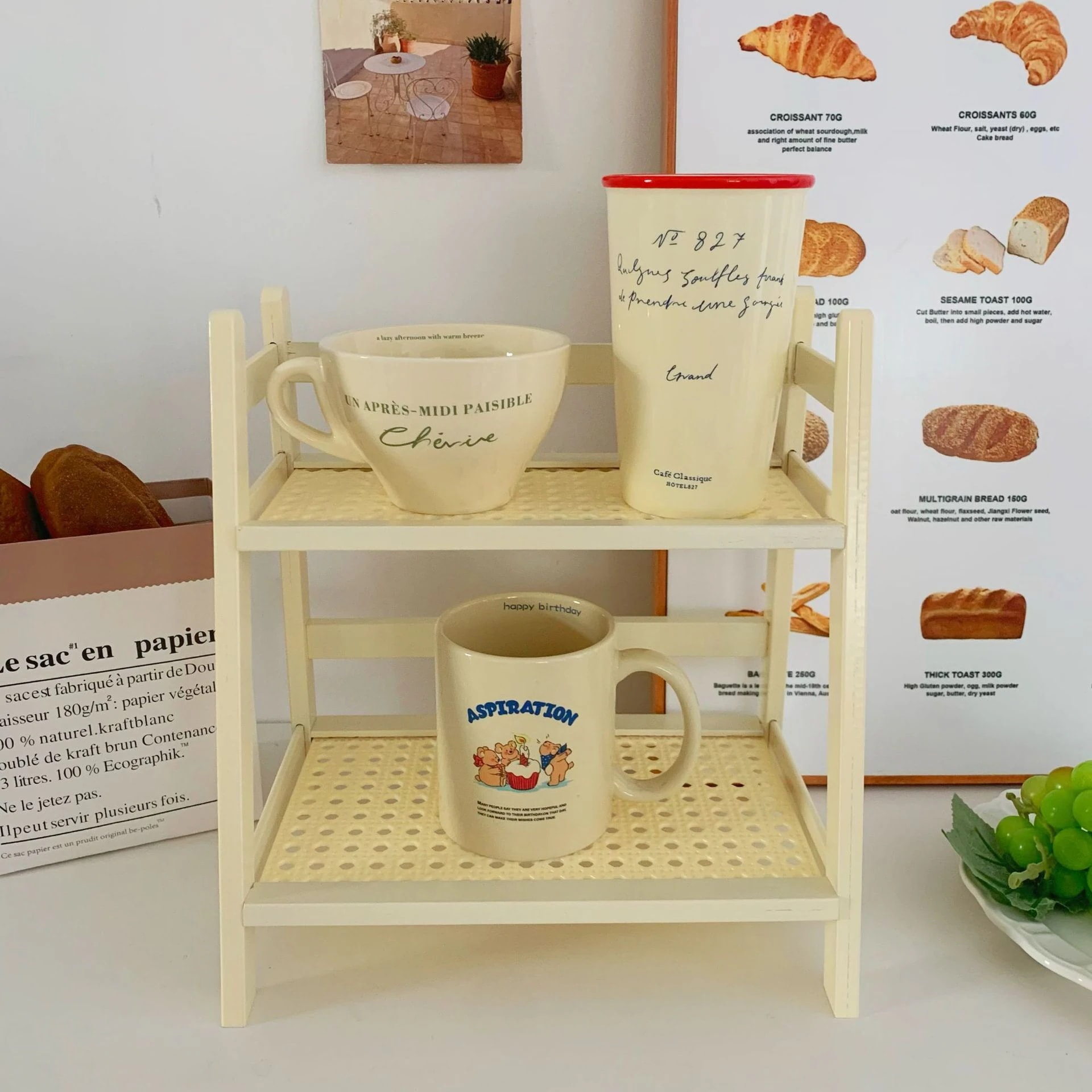 【20点セット】【送料無料】シンプル2段テーブルラック学生寮カップラック寝室オフィスキッチン収納ラック整理ラック