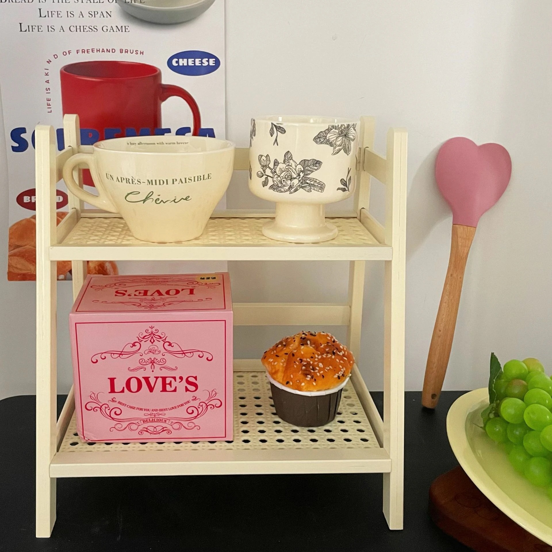 【20点セット】【送料無料】シンプル2段テーブルラック学生寮カップラック寝室オフィスキッチン収納ラック整理ラック