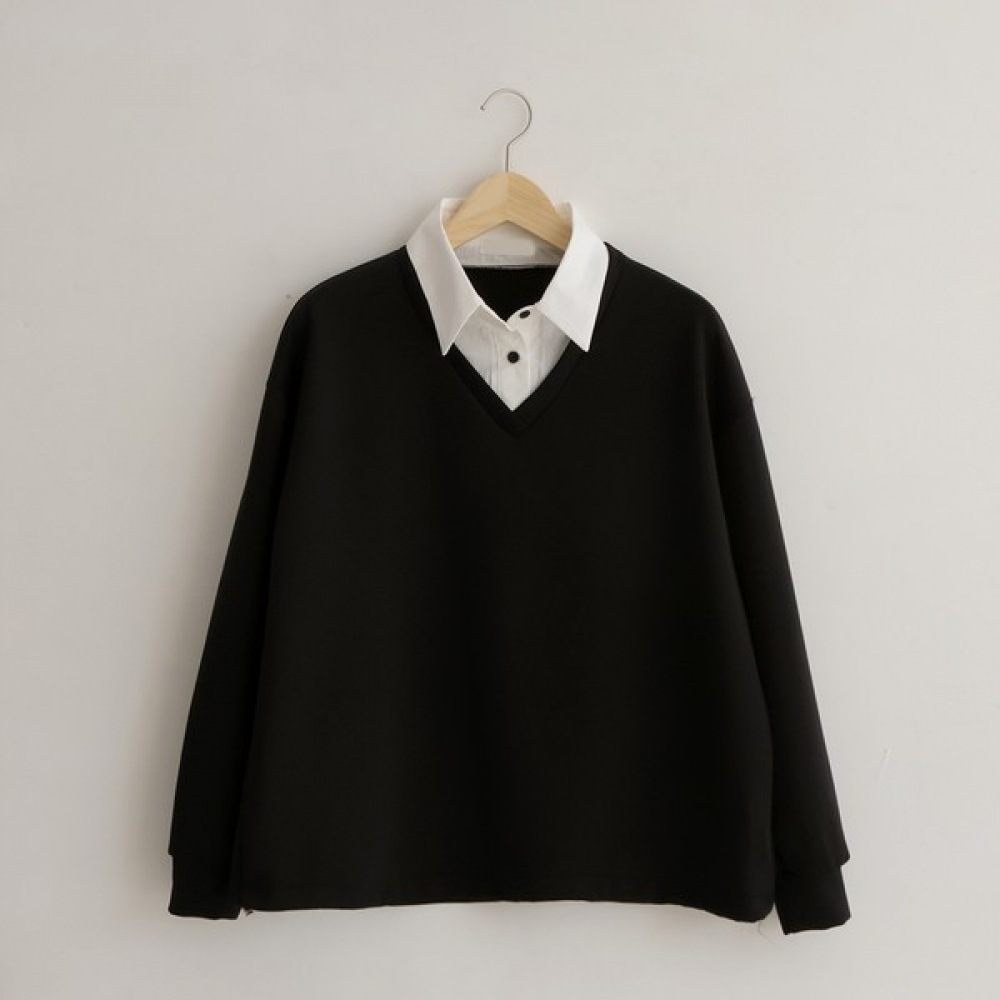 [Elysia] カースシャツレイヤードスウェットシャツ Tシャツ