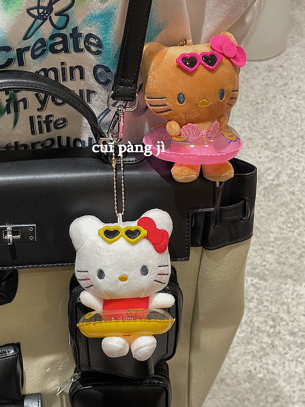 ワールドカップ　ハローキティ　ぬいぐるみ　キーホルダー　レア Qoo10] かわいいキャラクターハワイの浮き輪 キテ