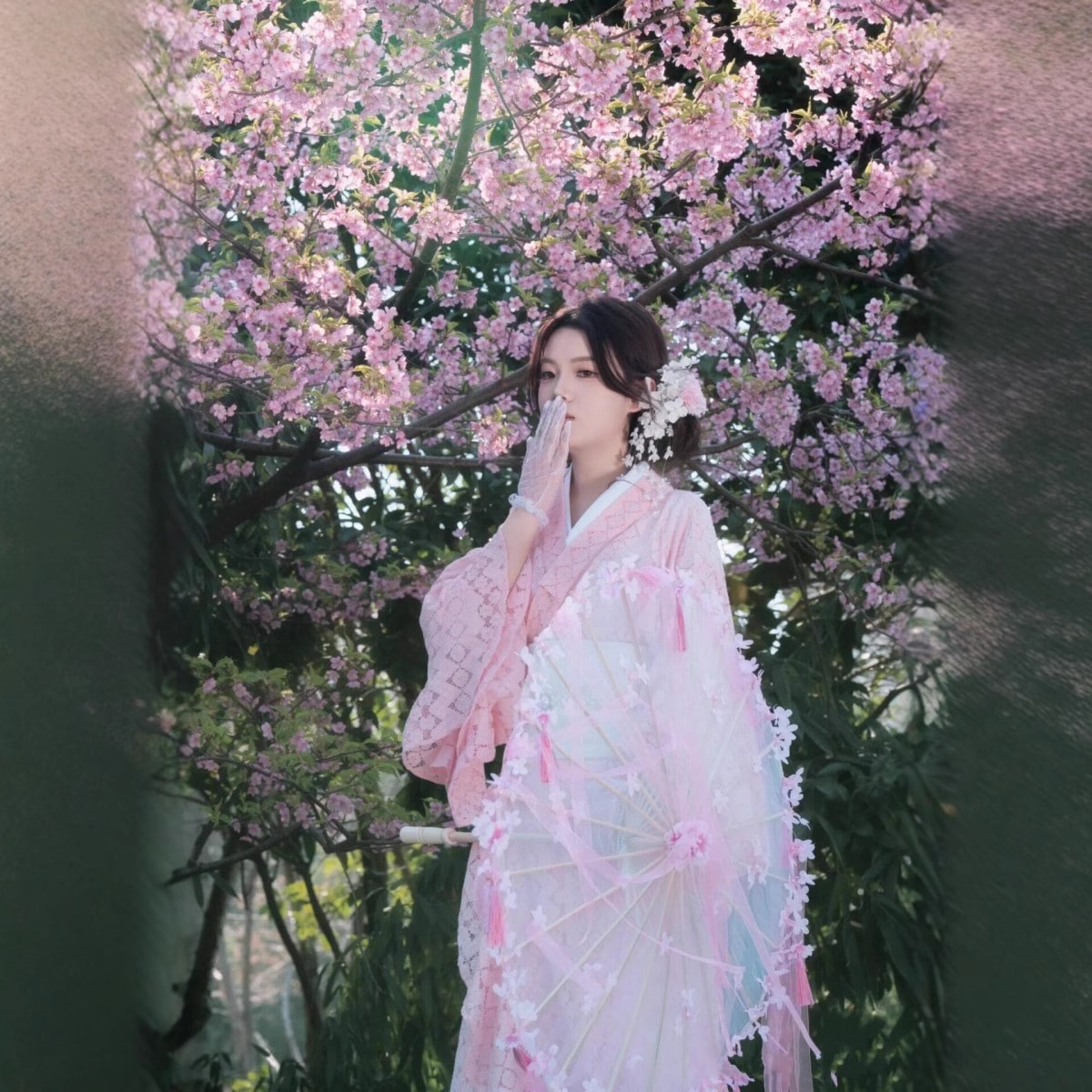 【送.料.無.料.急速発送】浴衣夏のピンクレース浴衣桜の季節ワンピース