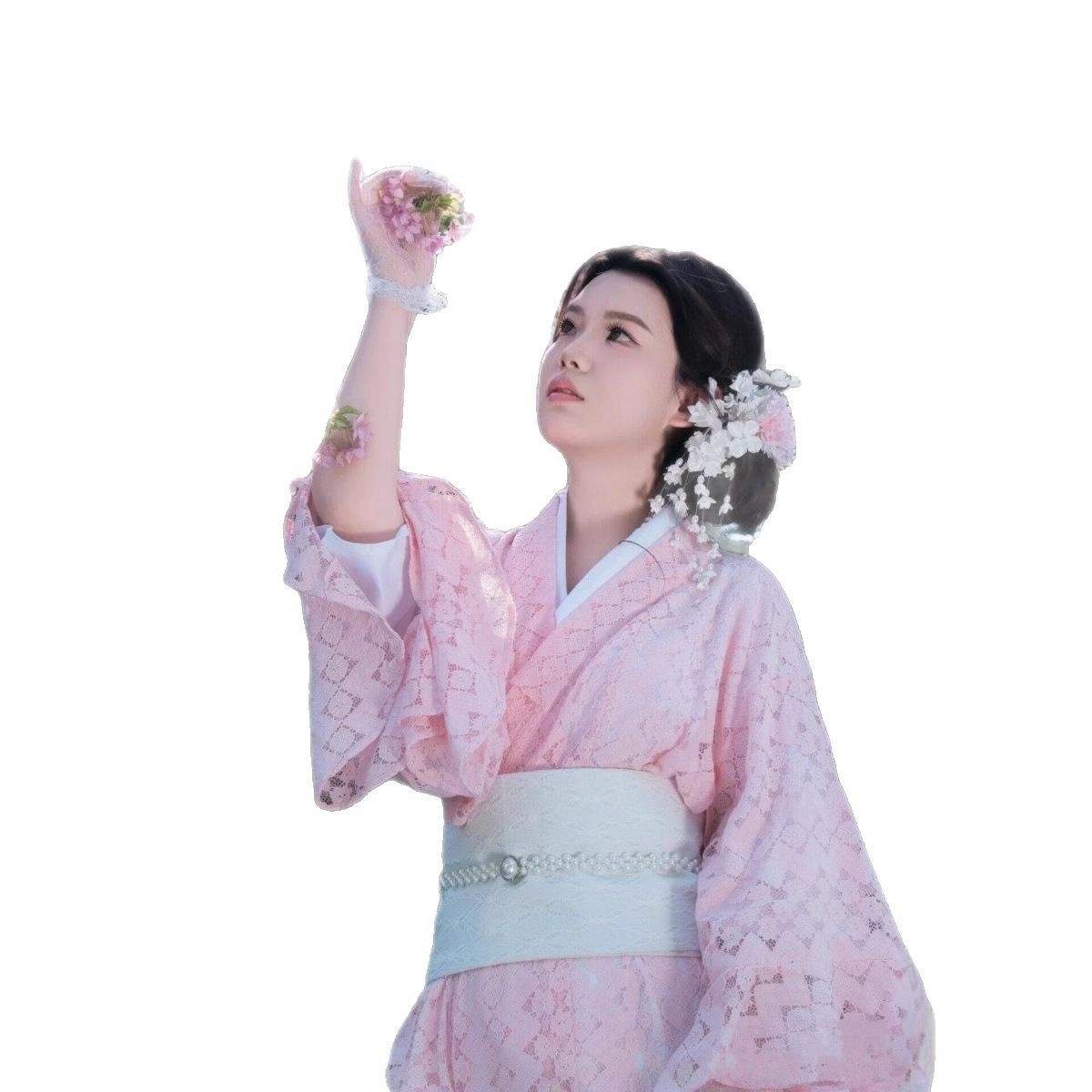 【送.料.無.料.急速発送】浴衣夏のピンクレース浴衣桜の季節ワンピース