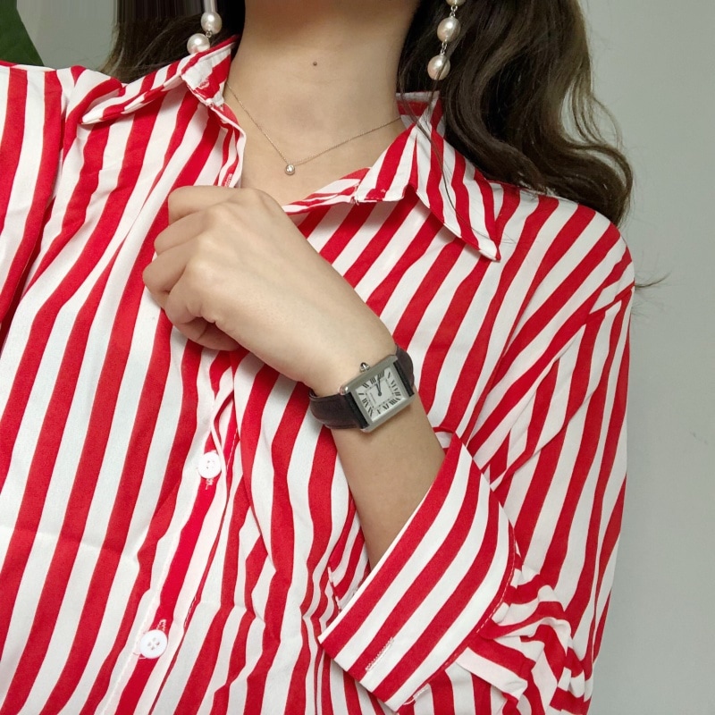 2276.オフショルダーストライプスキッパーシャツ(レッド) 2019 春夏 新作 大人 かわいい カジュアル OL 20代 30代 デート服 女子会 2276.オフショルダーストライプスキッパーシャツ(レッド) 2019 春夏 新作 大人 かわいい カジュアル OL 20代 30代 デート服 女子会