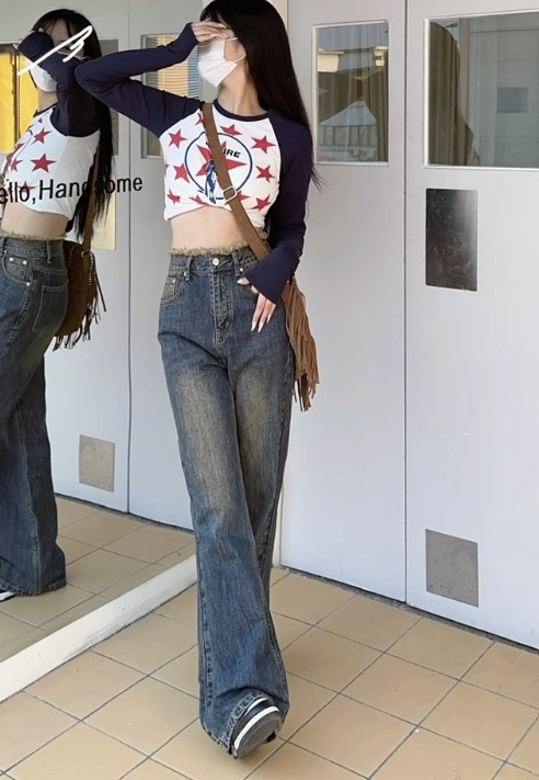 レディース パンツ ボトムス デニム Gパン ワイドパンツ デニムパンツ フルレングス ワイド ブーツカット ファスナー ポケット ハイウエスト ブルーデニム 大人可愛い シンプル カジュアル