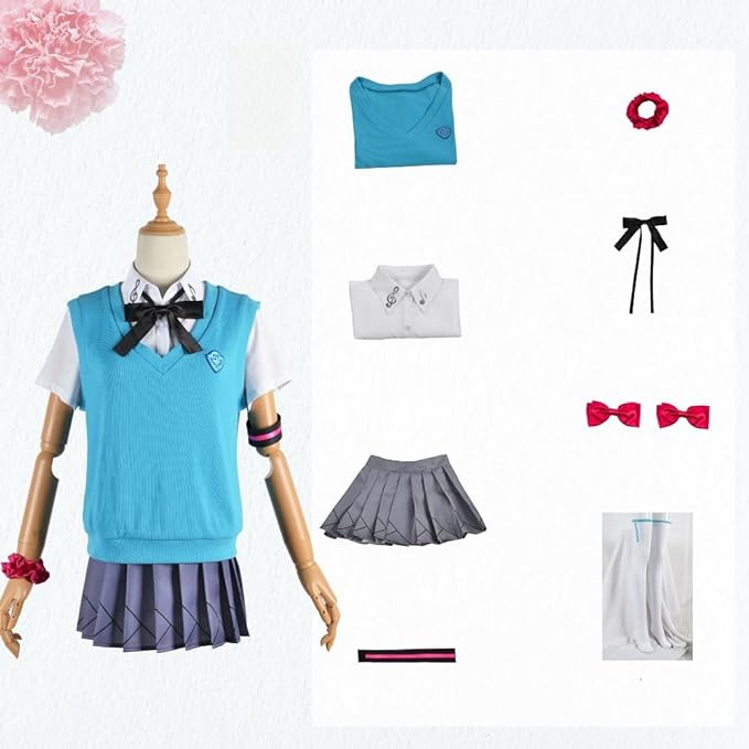 初音ミク コスプレ衣装 髪飾り付き 16th Anniversary MIKU はつね 制服 全セット コスチューム 可愛い 撮影 レディース クリスマス ハロウィン 学園祭