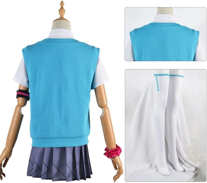 初音ミク コスプレ衣装 髪飾り付き 16th Anniversary MIKU はつね 制服 全セット コスチューム 可愛い 撮影 レディース クリスマス ハロウィン 学園祭