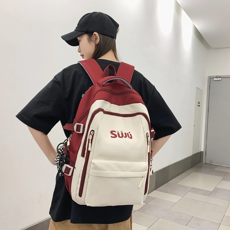 韓国ファッション ins シンプル 可愛い 学生 通学カバン カジュアル 質感 高級感 バックパック 花柄 大容量 軽量 リュック ショルダーバッグ