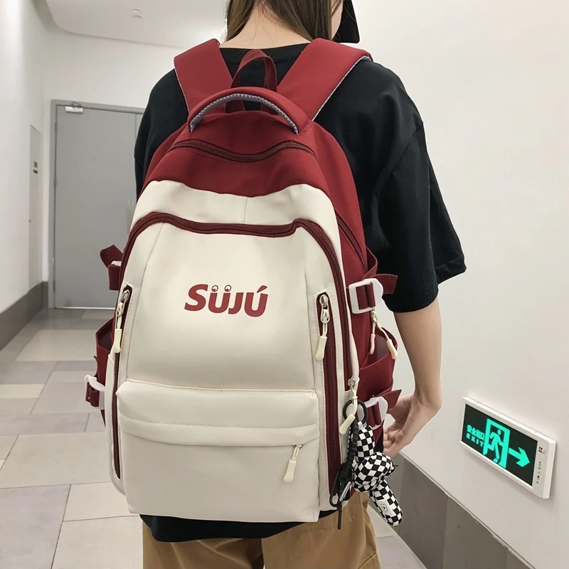 韓国ファッション ins シンプル 可愛い 学生 通学カバン カジュアル 質感 高級感 バックパック 花柄 大容量 軽量 リュック ショルダーバッグ