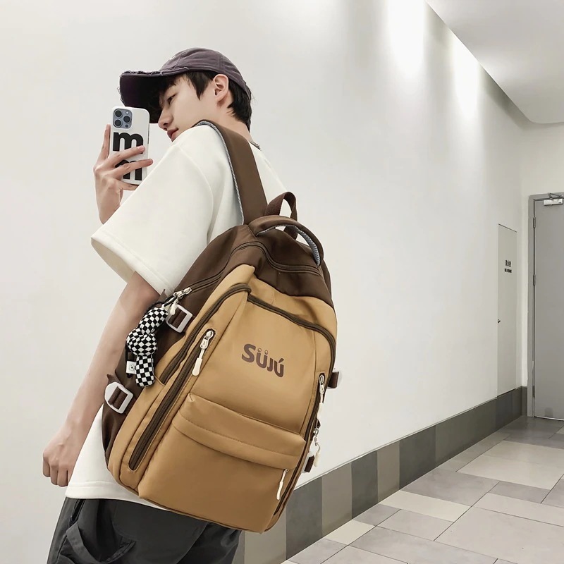 韓国ファッション ins シンプル 可愛い 学生 通学カバン カジュアル 質感 高級感 バックパック 花柄 大容量 軽量 リュック ショルダーバッグ