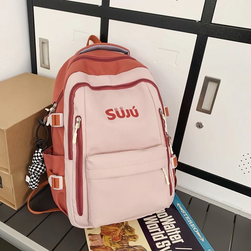 韓国ファッション ins シンプル 可愛い 学生 通学カバン カジュアル 質感 高級感 バックパック 花柄 大容量 軽量 リュック ショルダーバッグ