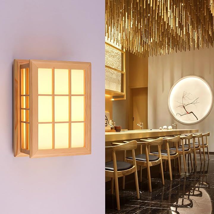 KY LEE ウォールライト ブラケットライト 壁掛け E26 和風 木製 照明器具 ウォールランプ 壁取付ランプ インテリア 玄関照明 廊下 寝室 階段(BID-333)