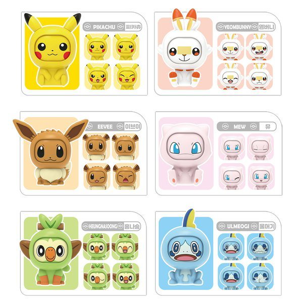 Qoo10] ポケモン フェイスフィギュア 6点セット