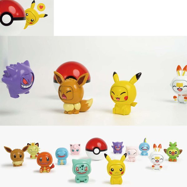 Qoo10] ポケモン フェイスフィギュア 6点セット