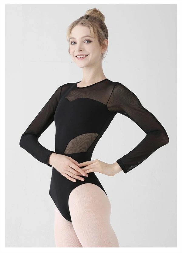 バレエ レオタード 長袖 大人 バレエ用品 コスチューム ユニフォーム バレリーナ 衣装 ダンス ballet用品 レッスン着 練習衣装 可愛い かわいい 韓国 大人用 ブラック パープル