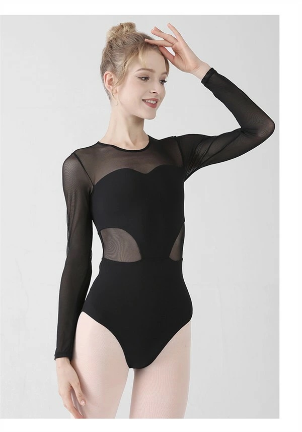 バレエ レオタード 長袖 大人 バレエ用品 コスチューム ユニフォーム バレリーナ 衣装 ダンス ballet用品 レッスン着 練習衣装 可愛い かわいい 韓国 大人用 ブラック パープル