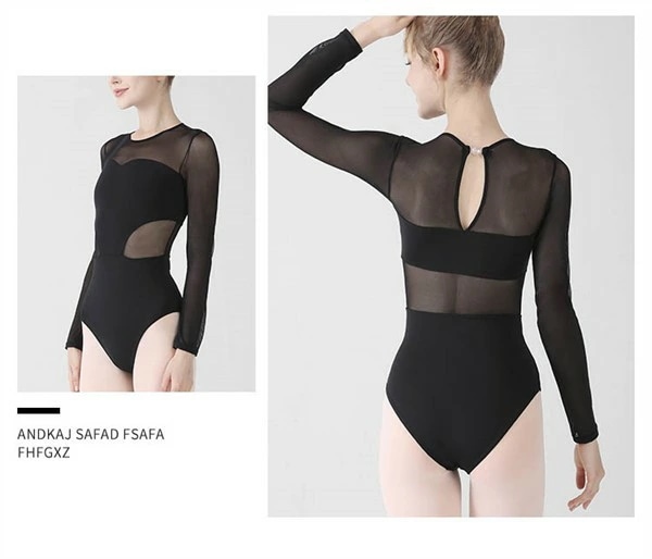 バレエ レオタード 長袖 大人 バレエ用品 コスチューム ユニフォーム バレリーナ 衣装 ダンス ballet用品 レッスン着 練習衣装 可愛い かわいい 韓国 大人用 ブラック パープル