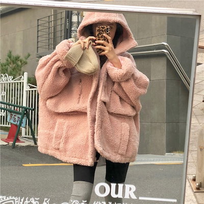 ボアコート フード モコモコ ピンク 可愛い アウター 冬 防寒 女子力UP あったか ジャケット A00349 ボアコート フード モコモコ ピンク 可愛い アウター 冬 防寒 女子力UP あったか ジャケット A00349
