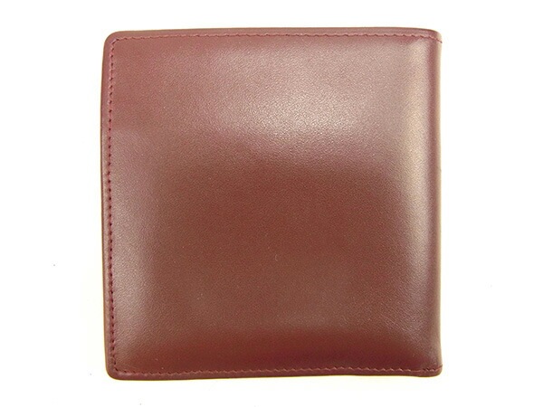 二つ折り財布 マストライン ボルドー ゴールド 中古