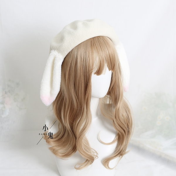 Qoo10] 甘くて可愛い和うさぎ耳ベレー帽ロリータ少