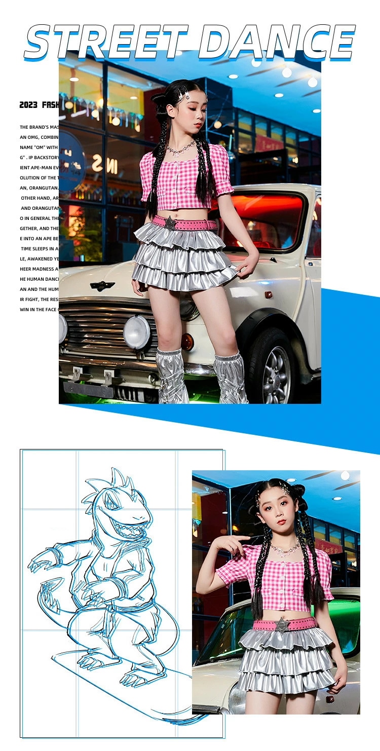 ギンガムチェック キッズ ダンス衣装 女の子 hiphop ピンク 半袖シャツ バルーン袖 へそ出し ボリューム感 シルバー 銀色 スカート ルーズソックス ガールズ ダンスウェア ステージ ジュニア ギンガムチェック キッズ ダンス衣装 女の子 hiphop ピンク 半袖シャツ バルーン袖 へそ出し ボリューム感 シルバー 銀色 スカート ルーズソックス ガールズ ダンスウェア ステージ ジュニア