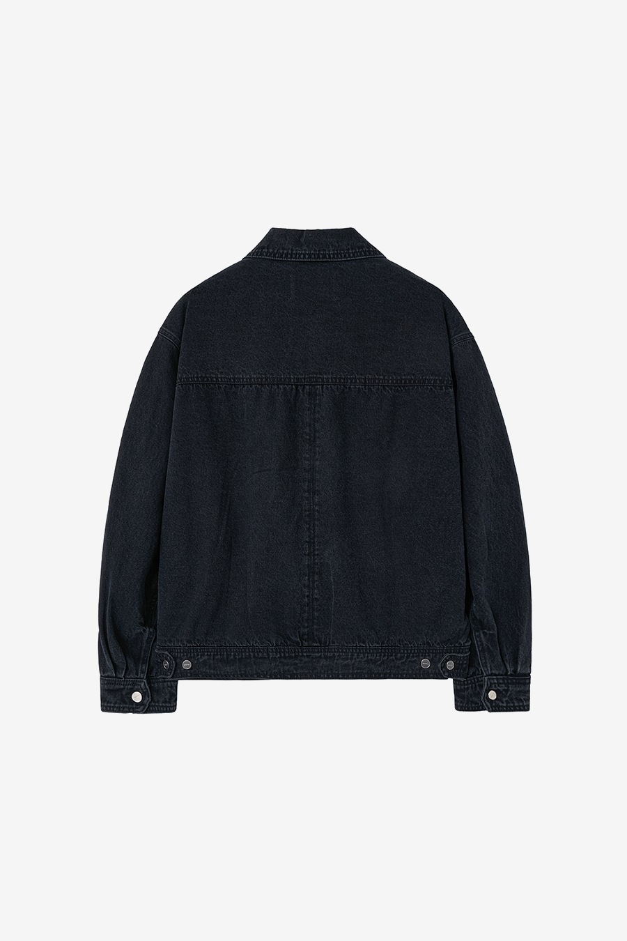 【INSILENCE】 OVERSIZED TRUECKER JACKET : WASHED BLACK