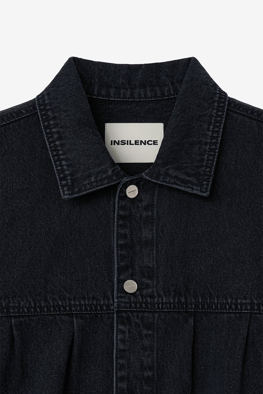 【INSILENCE】 OVERSIZED TRUECKER JACKET : WASHED BLACK