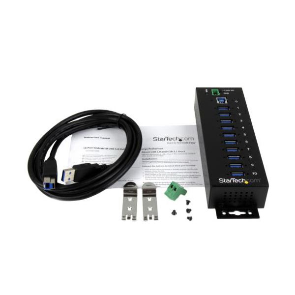 StarTech.com 10ポート 産業用USB3.0ハブ ESD/350Wサージ保護 ウォールマウント対応 ブラックST1030USBM 1個 StarTech.com 10ポート 産業用USB3.0ハブ ESD/350Wサージ保護 ウォールマウント対応 ブラックST1030USBM 1個