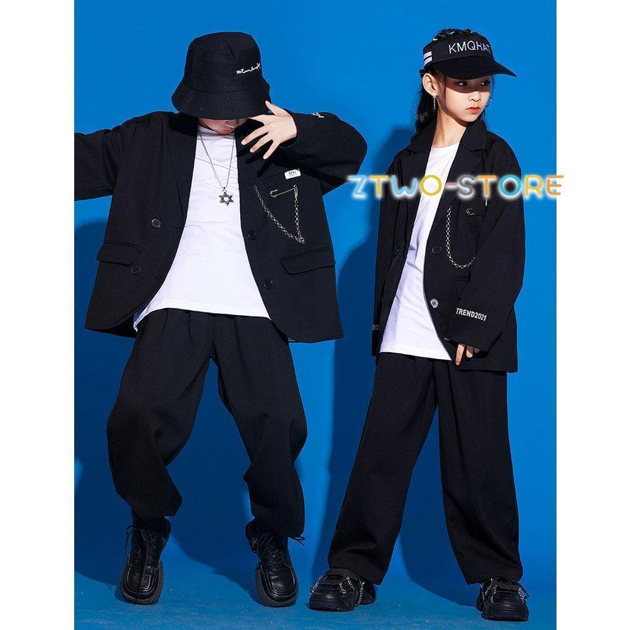 新しい子供用ダンスウェア キッズダンス衣装 セットアップ スーツ ヒップホップ スーツ 黒 ブルー コート パンツ 女の子 男の子 HIPPOP 上下セット 韓国 かっこいい 発表会 110 180 新しい子供用ダンスウェア キッズダンス衣装 セットアップ スーツ ヒップホップ スーツ 黒 ブルー コート パンツ 女の子 男の子 HIPPOP 上下セット 韓国 かっこいい 発表会 110 180