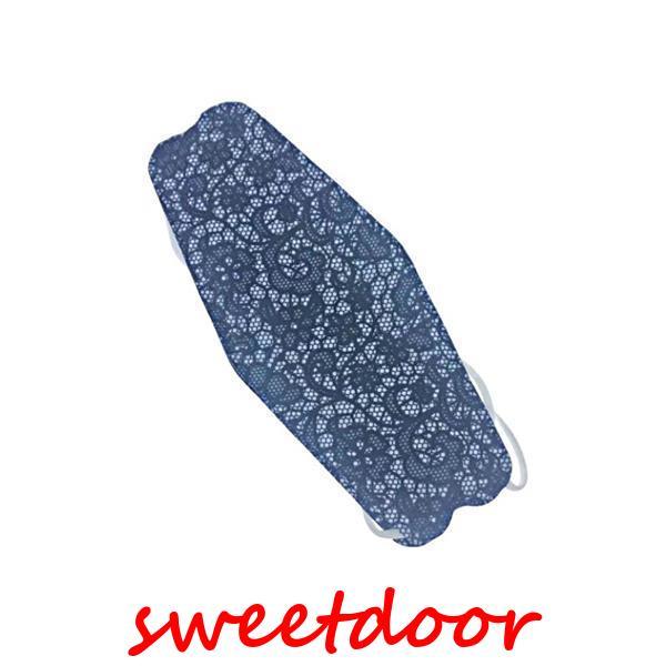 マスク 花柄 レース 50枚 立体マスク 女性 柳葉型 不織布マスク 4層構造 使い捨て ウイルス対策 防塵 花粉 風邪 飛沫防止