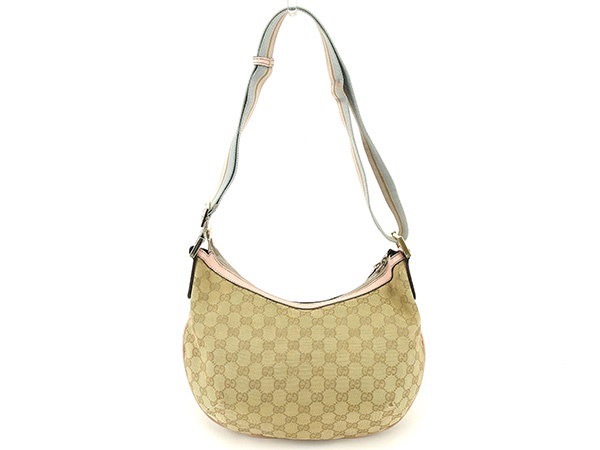 グッチ GUCCI ショルダーバッグ 斜めがけショルダー レディース GGキャンバス ベージュ×ピンク×ブルー系 キャンバス×レザー 人気 セール 【中古】 T839 . グッチ GUCCI ショルダーバッグ 斜めがけショルダー レディース GGキャンバス ベージュ×ピンク×ブルー系 キャンバス×レザー 人気 セール 【中古】 T839 .