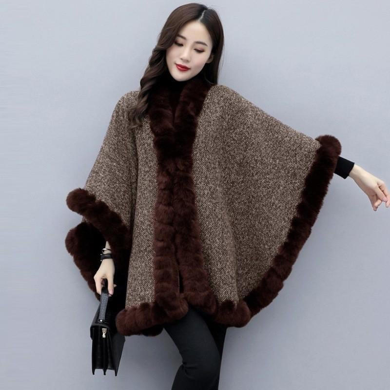 新品 大人気 ケープコート チュニック丈 冬 レディース ファー トップス 膝上 裏起毛 ビッグシルエット ゆったり 体型カバー 防寒 秋 新品 大人気 ケープコート チュニック丈 冬 レディース ファー トップス 膝上 裏起毛 ビッグシルエット ゆったり 体型カバー 防寒 秋