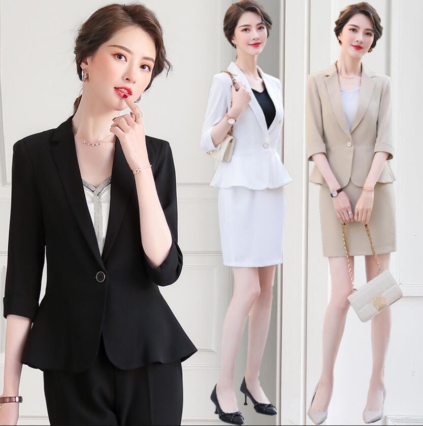 洗えるスーツ 秋スーツ レディース 7分袖ジャケット+キャミソール+スカート/パンツ 20代30代40代50代 フォーマル OL 通勤 ママ 二次会 卒業式 オフィス上下セットS/M/L/XL/2XL