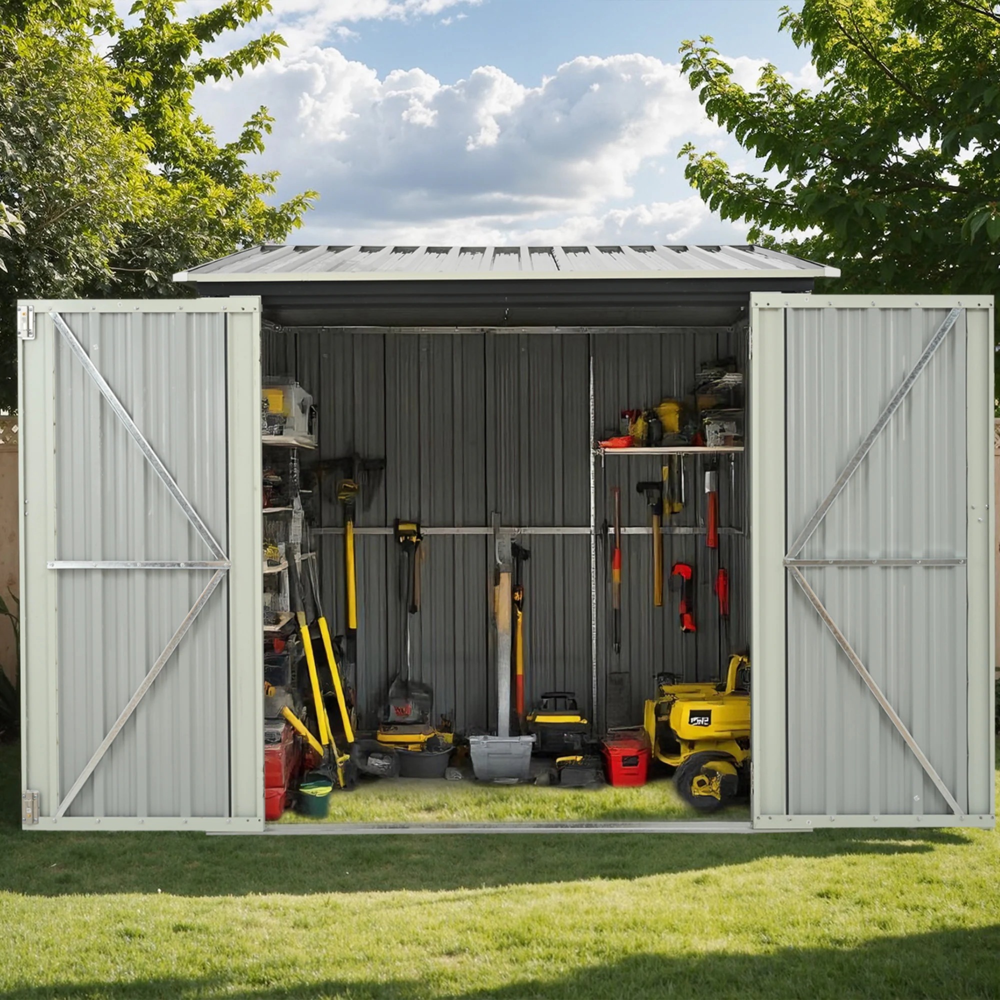 1651【スタンド搭載】自転車倉庫 3台用 物置 屋外 スチール 施錠可能 戸外収納庫 大型 収納庫 屋外物置 防さび 防水 ドア スチール物置 屋外収納 ガーデニング 庭 新作【グレー】 1651【スタンド搭載】自転車倉庫 3台用 物置 屋外 スチール 施錠可能 戸外収納庫 大型 収納庫 屋外物置 防さび 防水 ドア スチール物置 屋外収納 ガーデニング 庭 新作【グレー】