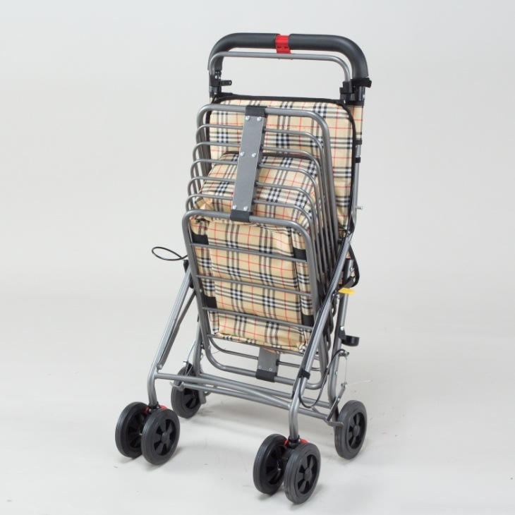 ショッピングカート SG認定 腰掛け付き カート 4輪 手押し車 折りたたみ