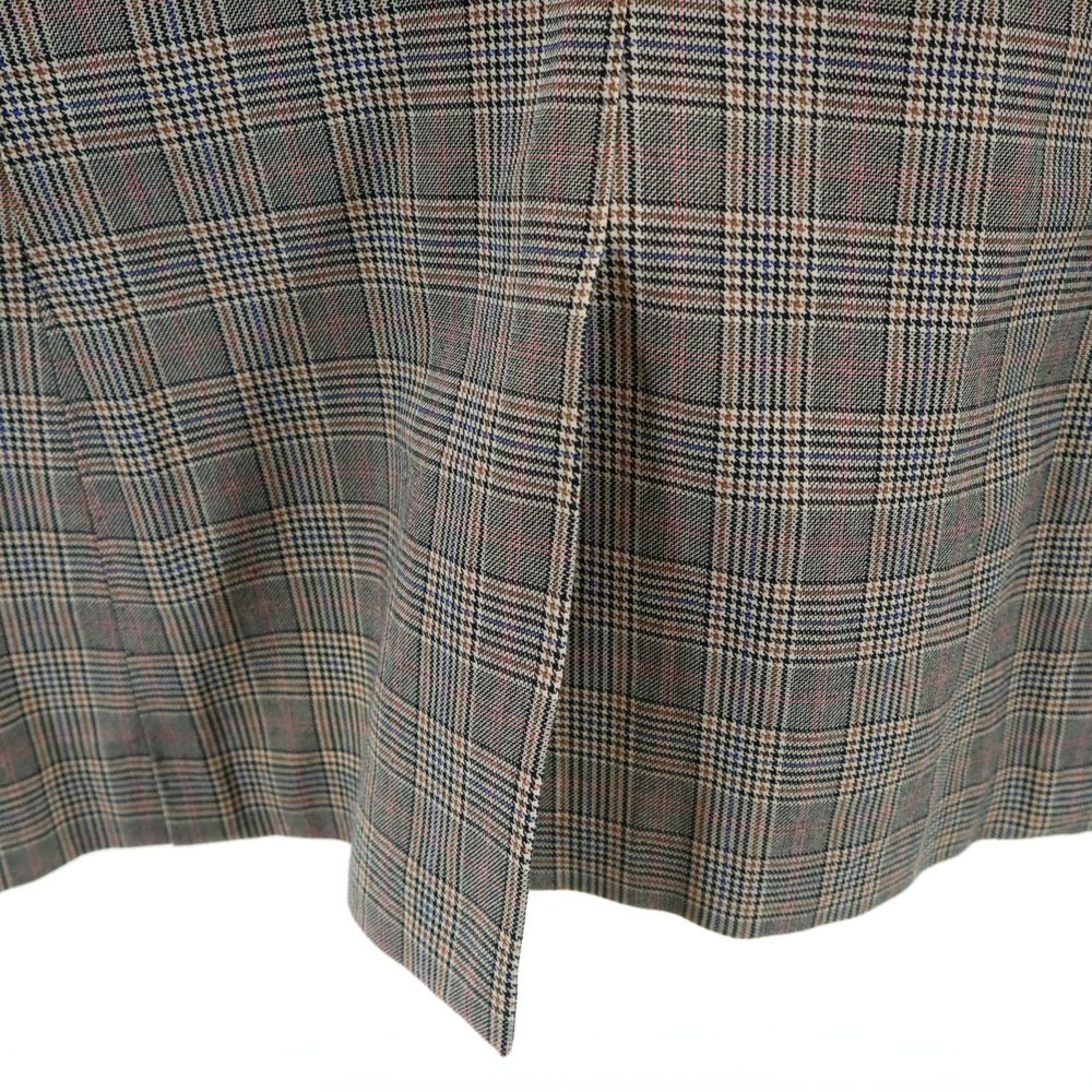 イタリア製 グレンチェック テーラードジャケット 42 グレー ブレザー レディース