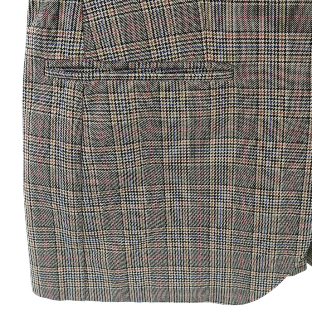 イタリア製 グレンチェック テーラードジャケット 42 グレー ブレザー レディース