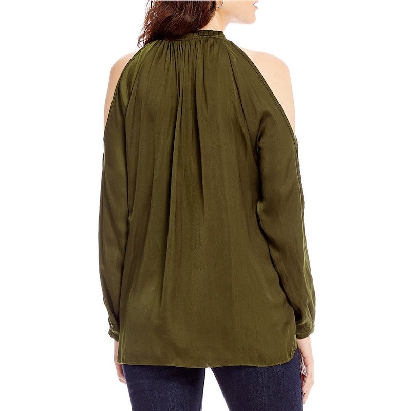 エラン レディース トップス ブラウス・シャツ【ELAN Cold Shoulder Blouse】Olive エラン レディース トップス ブラウス・シャツ【ELAN Cold Shoulder Blouse】Olive