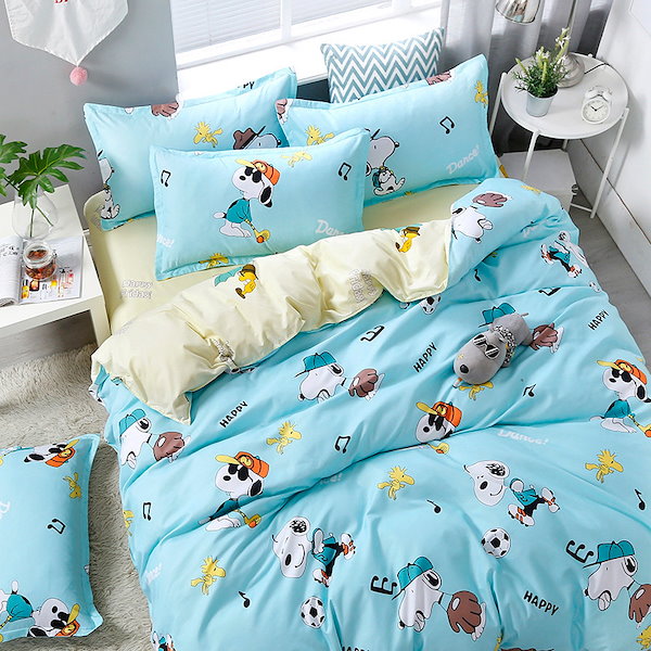 Qoo10] 国内発可愛いスヌーピー寝具カバー 3点セ