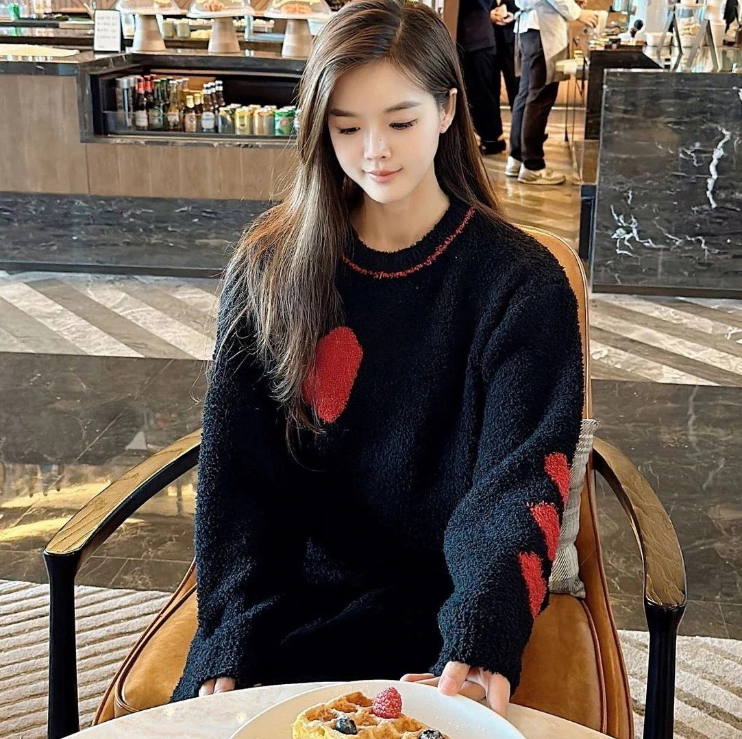 【新品入荷】フリース 女子会 ホームウェア 部屋着 寝巻き モコモコ もこもこ ウェア お洒落 おしゃれ パジャマ ナイトウェア レディース オルチャン レッド韓国 赤 ブラック 黒 ハートフリースパ