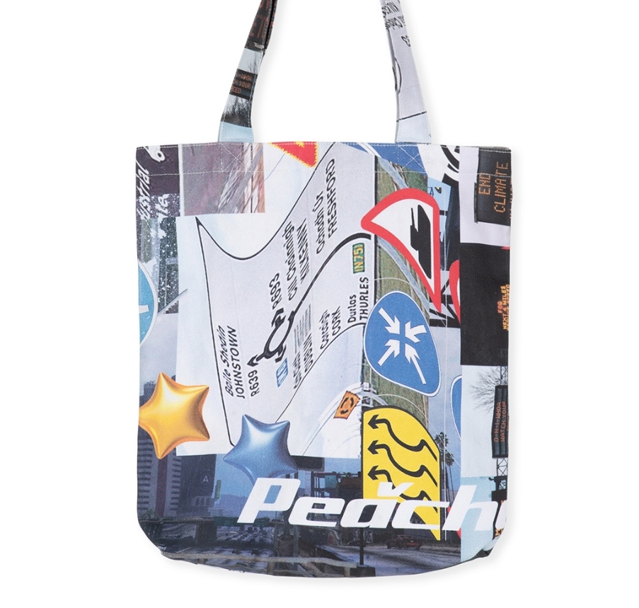 Matin Kim☆Peaches GRAPHIC MIDDLE ECOBAG IN PATTERN MATIN Peaches GRAPHIC MIDDLE ECOBAG IN PATTERN