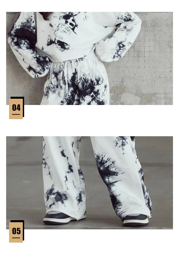 絞り染め キッズ ダンス衣装 上下セット ガールズ スポーツウェア ジャージ 韓国子供服 トップス 女の子 男の子 長袖 運動着 ジュニア ゆったり トレーナー