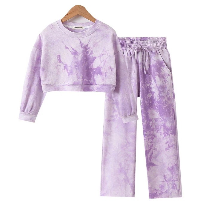絞り染め キッズ ダンス衣装 上下セット ガールズ スポーツウェア ジャージ 韓国子供服 トップス 女の子 男の子 長袖 運動着 ジュニア ゆったり トレーナー