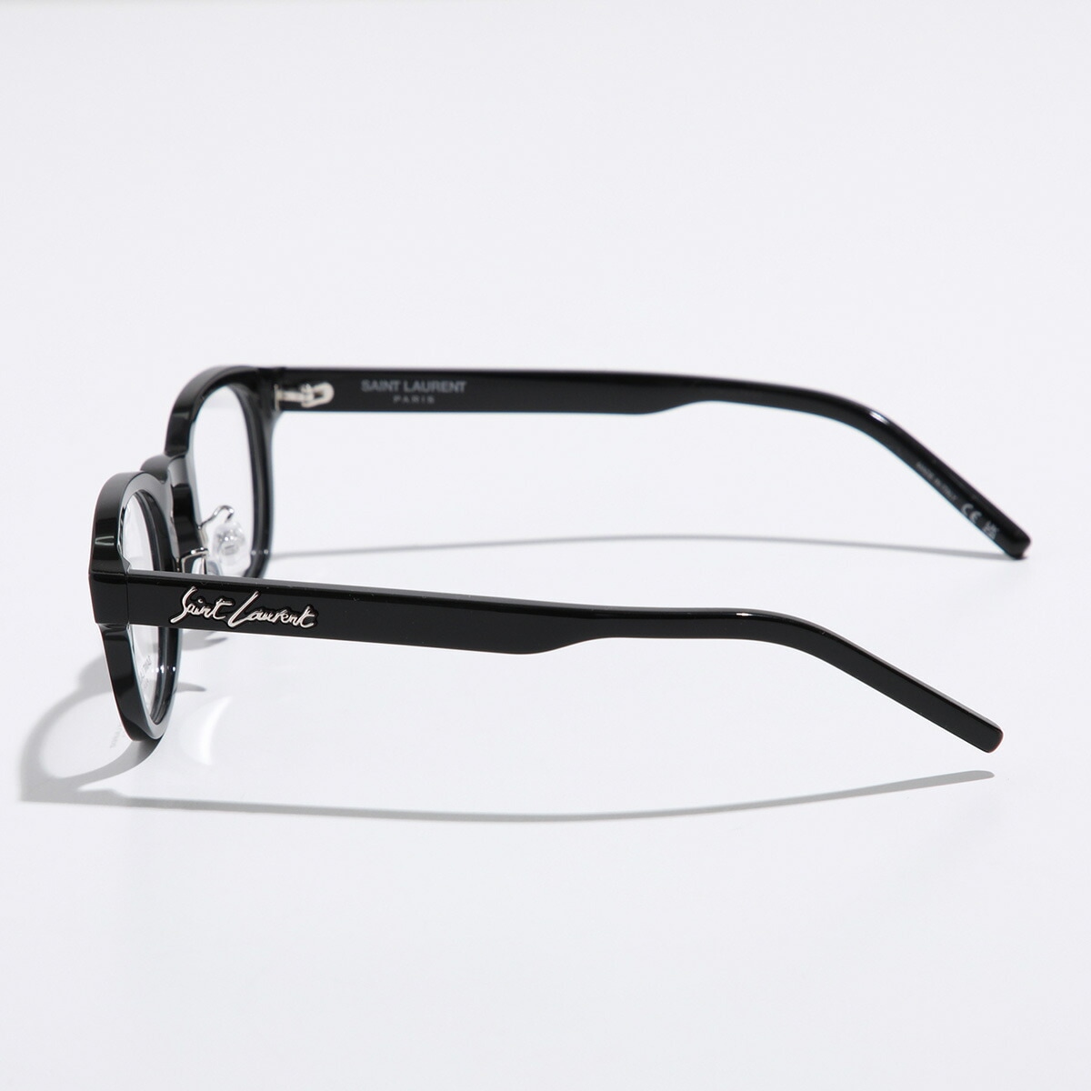 SAINT LAURENT サンローラン メガネ SL 630/J レディース ウェリントン型 めがね 眼鏡 伊達メガネ 黒縁 アイウェア 001/BLACK-BLACK-TRANSPARENT