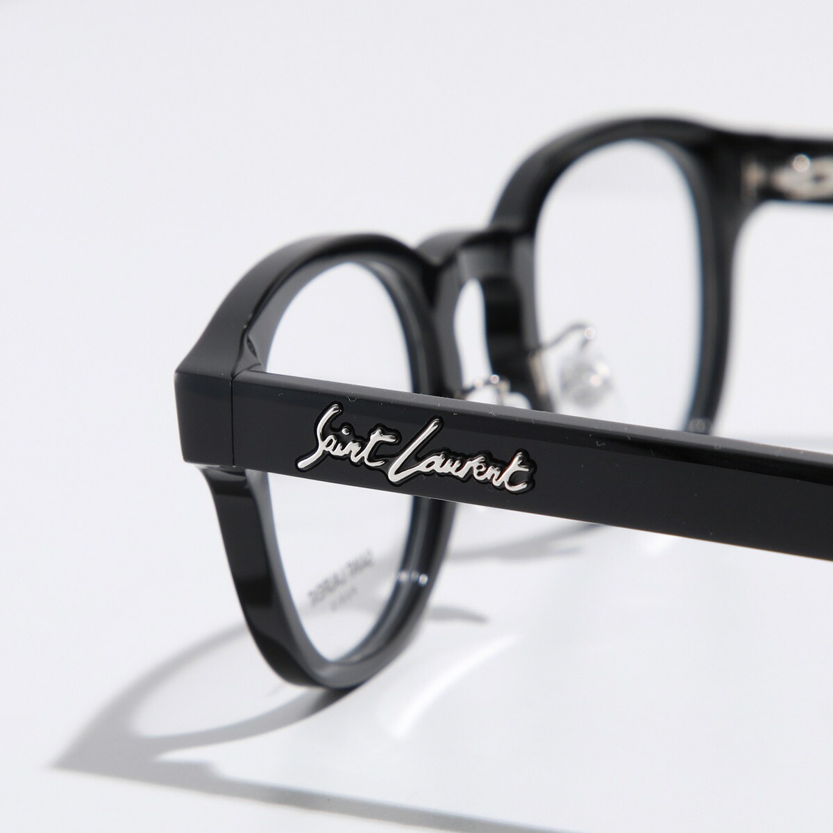 SAINT LAURENT サンローラン メガネ SL 630/J レディース ウェリントン型 めがね 眼鏡 伊達メガネ 黒縁 アイウェア 001/BLACK-BLACK-TRANSPARENT