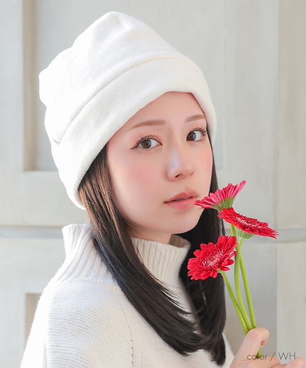 アクアドール オーガニックコットンふんわりあったかワッチ[mdh026] (ネコポス送料無料) 医療用 抗がん剤 帽子 ぼうし 室内帽子 外出用 就寝用 かわいい 女性 レディース