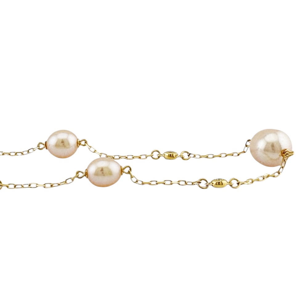 ミキモト ネックレス 18金 K18イエローゴールド パール MIKIMOTO 中古 美品