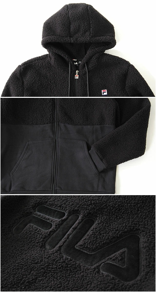 FILA フィラ ボアジャケット パーカー メンズ S M L XL サイズ ブラウン フリースジャ