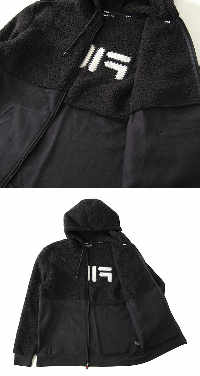 FILA フィラ ボアジャケット パーカー メンズ S M L XL サイズ ブラウン フリースジャ