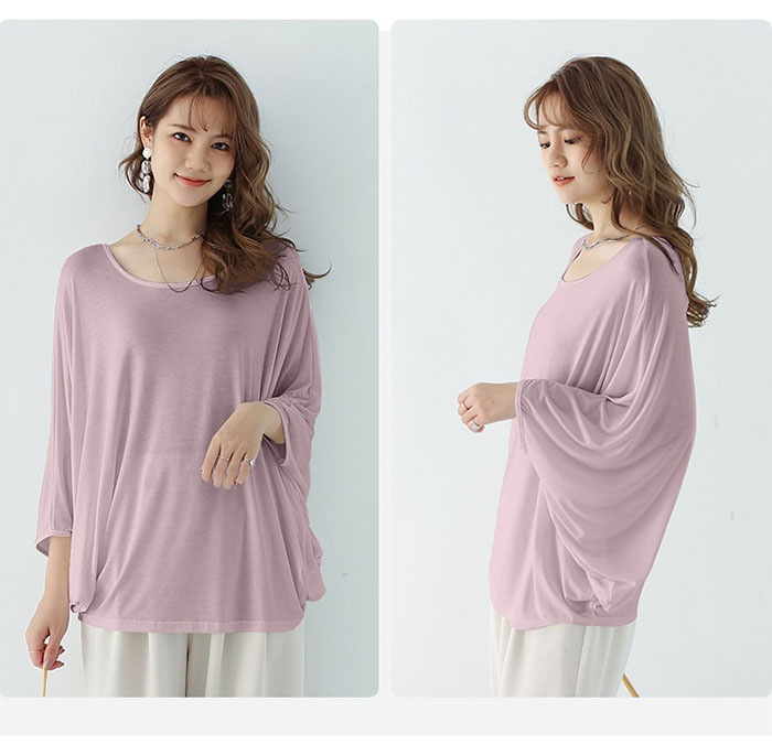 ｔシャツ レディース カットソー 春 秋 夏 トップス Tシャツ モデール 半袖 チュニック チュニック 体型カバー シンプル 長袖 大きいサイズ 着痩せ ルームウェア 13色 無地 肌着 夏用 春夏